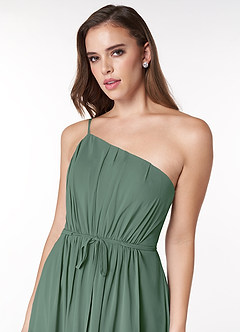 Azazie Hoya Final Sale Flowy One Shoulder Chiffon Bridesmaids Dress image6