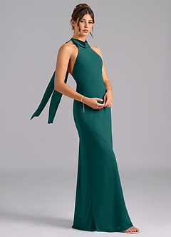 Azazie Velli Bridesmaid Dresses Peacock Mermaid Bow Chiffon Dress image3