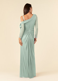 Azazie Marna Mother of the Bride Dresses Agave Sheath One Shoulder Mesh Dress image6