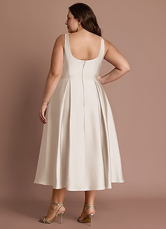 Olivia Cream Pleated Midi Dress image11