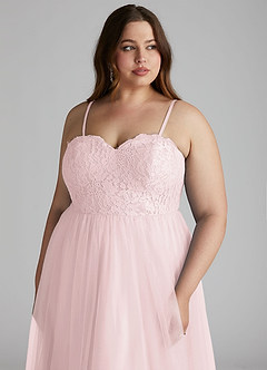 Azazie Roni Bridesmaid Dresses Blushing Pink A-Line Sweetheart Neckline Tulle Convertible Dress image13