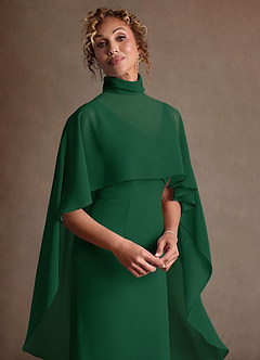 Azazie Irna Klänningar till brudens mor Klä Kolumn i Chiffong Mörkgrön image7