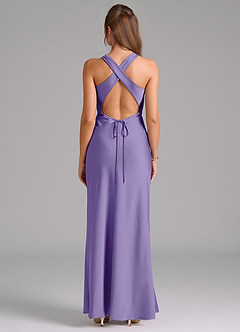 Azazie Evadne Bridesmaid Dresses Tahiti Sheath Pleated Stretch Satin Dress image2