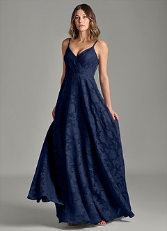 Azazie Amani Brudepigekjoler En streg Plisseret Blomsterudbrændthed Gulv-længde Kjole image4