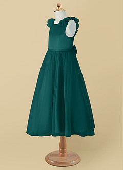 Azazie Dolly Flower Girl Dresses Peacock A-Line Bow Tulle Dress image9