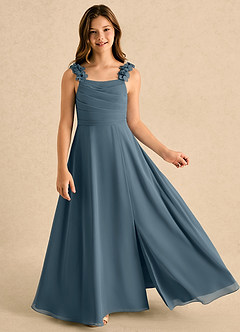 Azazie Masie Girls Formal Flower Girl Dresses Twilight A-Line Pleated Chiffon Dress image3