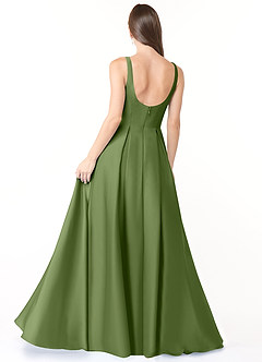 Azazie Neve Bridesmaid Dresses Juniper Ball-Gown with Pockets Stretch Satin Dress image2