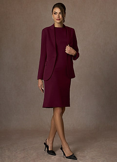 front Kennedy Burgundy Structured Stretch Dress