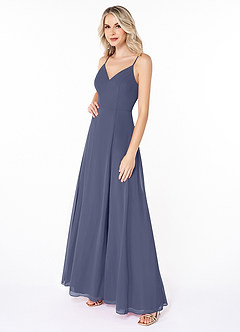 Azazie Lena Bridesmaid Dresses Stormy A-Line Lace Chiffon Dress image3