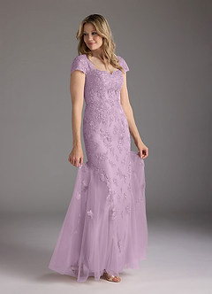 Azazie Marbella Mother of the Bride Dresses Wisteria Mermaid Queen Anne Sequins Lace Dress image2