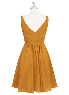 Azazie Grace Bridesmaid Dresses Butterscotch A-Line Pleated Chiffon Dress image8