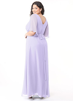 Azazie Cierra Bridesmaid Dresses Lilac A-Line V-Neck Chiffon Dress image12