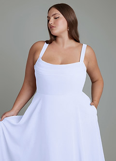 Azazie Shaude Bridesmaid Dresses Lavender A-Line Pleated Chiffon Dress image11