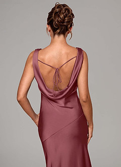 Azazie Rylina Bridesmaid Dresses Desert Rose Mermaid Stretch Satin Dress image2
