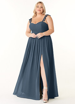 Azazie Metz Bridesmaid Dresses Neptune A-Line Sweetheart Ruched Chiffon Dress image7