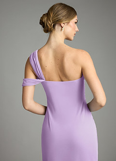 Azazie Tati Final Sale Lilac Sheath Off the Shoulder Mesh Dress image6