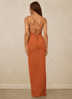 Christian Siriano Bridal for Azazie 1003 Bridesmaid Dresses Cinnamon Sheath One Shoulder Chiffon Dress image2