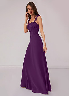 Barbie ♥ Azazie Bridesmaid Dresses Grape A-Line Sweetheart Neckline Chiffon Dress image3