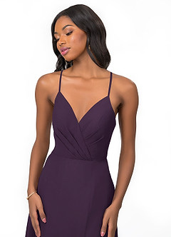 Azazie Everleigh Bridesmaid Dresses Plum A-Line Sweetheart Pleated Chiffon Dress image7