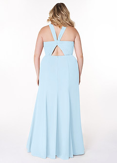Azazie Rue Bridesmaid Dresses Sky Blue A-Line Halter Chiffon Dress image8