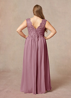 Azazie Amethyst Mother of the Bride Dresses Vintage Mauve A-Line V-Neck Sequins Chiffon Dress image10