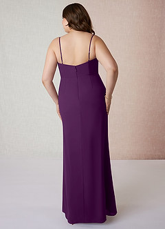 Azazie Tayla Bridesmaid Dresses Grape Sheath Square Neckline Chiffon Dress image7