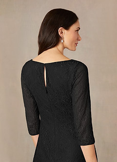 Azazie Lola Mother of the Bride Dresses Black Sheath Lace Dress image5