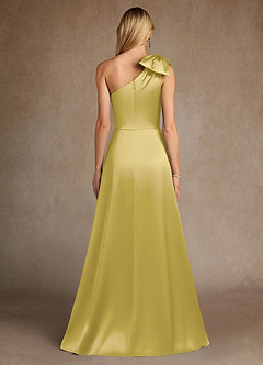 Azazie Easton Kleider für die Brautmutter A-Linie One-Shoulder Stretch-Satin Kleid Kanarienvogel image3