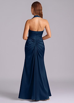 Azazie Destiny Bridesmaid Dresses Dark Navy Mermaid Sweetheart Neckline Stretch Satin Dress image2