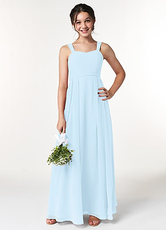 Azazie Simoan Junior Sky Blue A-Line Sweetheart Neckline Chiffon Dress image1