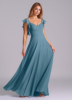 Azazie Leilani Bridesmaid Dresses Bermuda A-Line Pleated Chiffon Dress image3