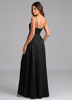 Azazie Wren Bridesmaid Dresses Black A-Line Strapless Floral Burnout Dress image4
