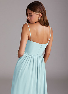Azazie Calianna Bridesmaid Dresses Sea Glass A-Line Off the Shoulder Chiffon Convertible Dress image8