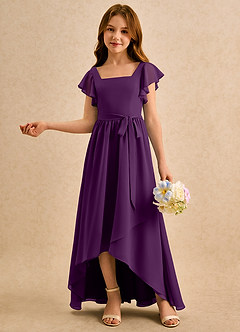 Azazie Milly Girls Formal Flower Girl Klänningar Klä A-Line i Chiffong Plisserad image4