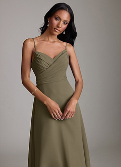 Azazie Kali Brudtärnklänningar Klä av A-Linje i Chiffong Plisserad Pilgrön image5