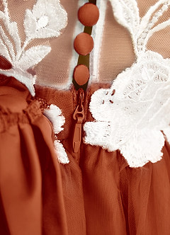 Azazie Sundae Vestidos de florista Vestido Páprica de Renda de Vestido de baile image8