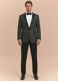 front Joseph Black Formal Jacquard Peak Lapel Tuxedo Jacket