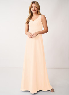 Azazie Nala Bridesmaid Dresses Pearl Pink A-Line Pleated Chiffon Dress image1