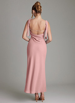 Azazie Luddie Bridesmaid Dresses Dusty Rose Mermaid Bow Chiffon Dress image5