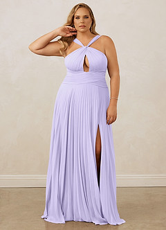 Christian Siriano Bridal for Azazie 1009 Bridesmaid Dresses Lilac A-Line Pleated Chiffon Dress image11