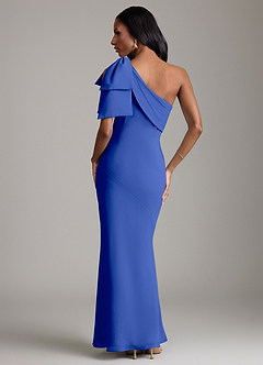 Azazie Yuanna Bridesmaid Dresses Royal Blue Mermaid One Shoulder Chiffon Dress image6