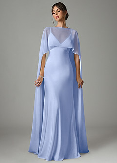 Azazie Stefania Robes de demoiselle d'honneur Robe Trapèze en Satin extensible Eis image1