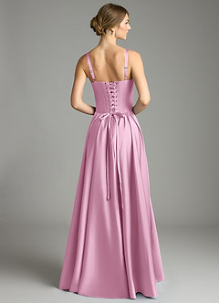 Azazie Evadina Bridesmaid Dresses Candy Pink A-Line Corset Stretch Satin Dress image2