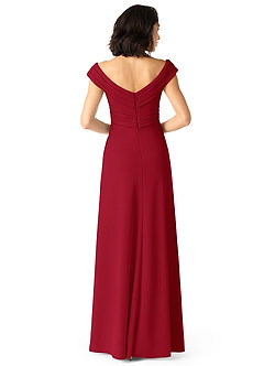 Azazie Evita At-home Try On Dresses Dusk A-Line Off the Shoulder Stretch Crepe Dress image2