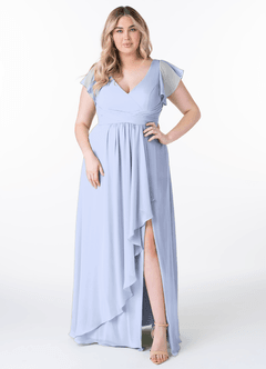 Azazie Omari Bridesmaid Dresses Ice A-Line Chiffon Dress image7