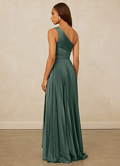 Christian Siriano Bridal for Azazie 1008 Bridesmaid Dresses Sea Moss A-Line One Shoulder Stretch Satin Dress image2