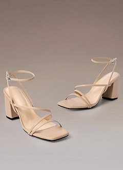 front Ankle Strap Block Heel Sandals