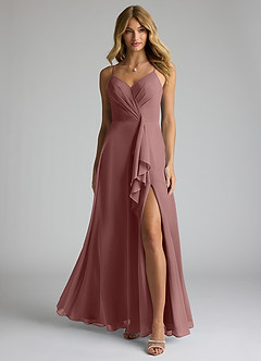 Azazie Akita Bridesmaid Dresses Desert Rose A-Line Chiffon Dress image3