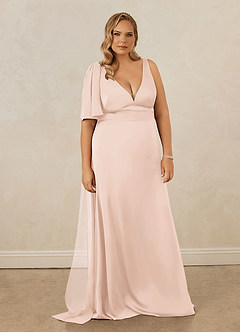 Christian Siriano Bridal for Azazie 1011 Bridesmaid Dresses Blushing Pink Mermaid Bow Stretch Satin Dress image11