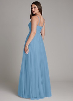 Azazie Teagan Bridesmaid Dresses Steel Blue A-Line Sweetheart Neckline Tulle Dress image5